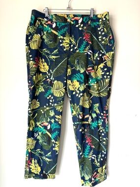 Chico’s Tropical Print utility Ankle Pant comfort waist